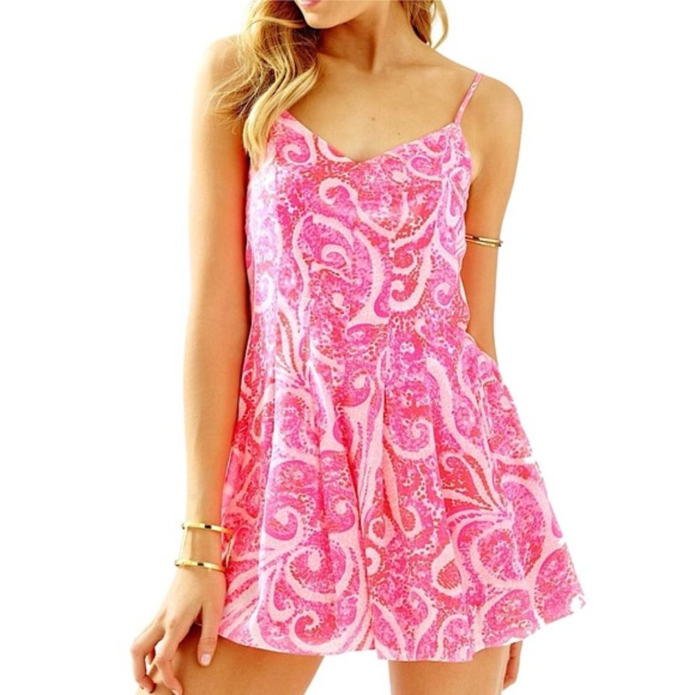 EUC LILLY PULITZER KYLA ROMPER PINK POUT PBJ (S71)